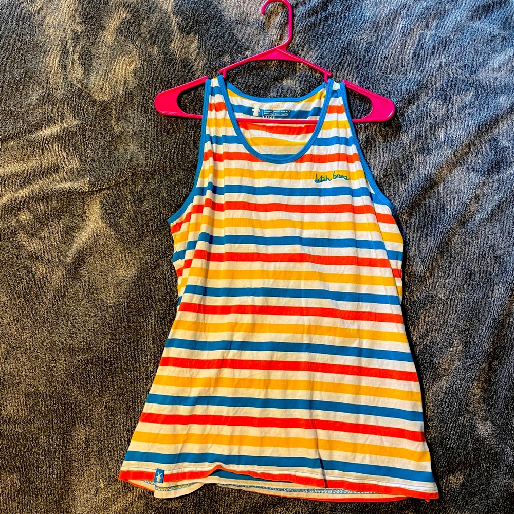 Dutch Bros stripped tank top